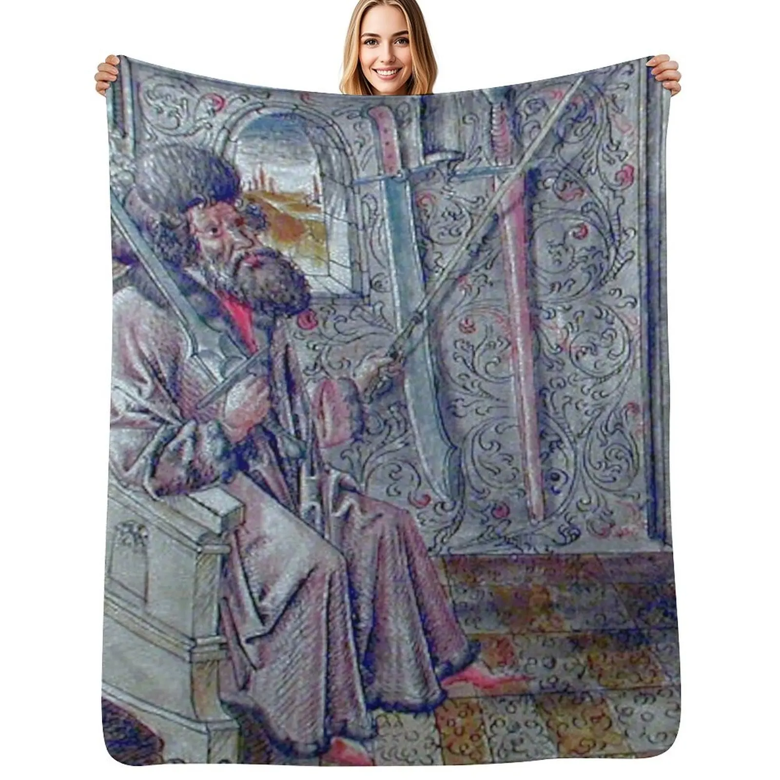 Johannes Liechtenauer Portrait Throw Blanket Soft Plush Blanket as Housewarming Gift