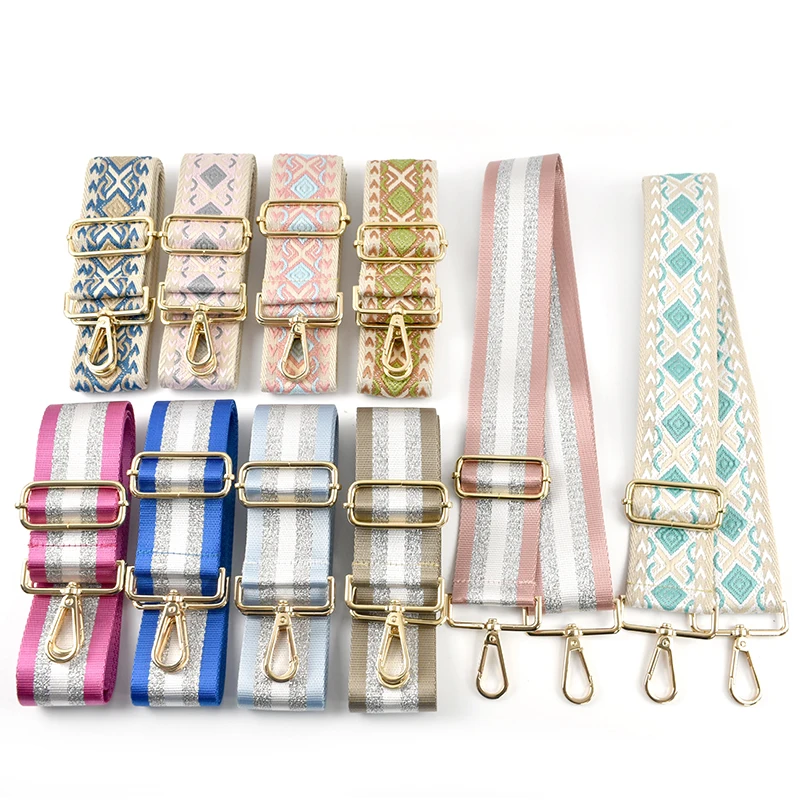 1P Deepeel 5cm Wide Handbag Straps Embroidered Bag Strap Shoulder Band Crossbody Webbing Adjustable DIY Sewing Accessories
