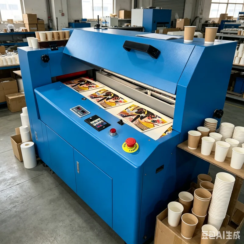 Industrial Paper Cup Digital Printing Machine For Juice Bar Cups High Resolution CMYK Print High Res 1200 DPI Equipment