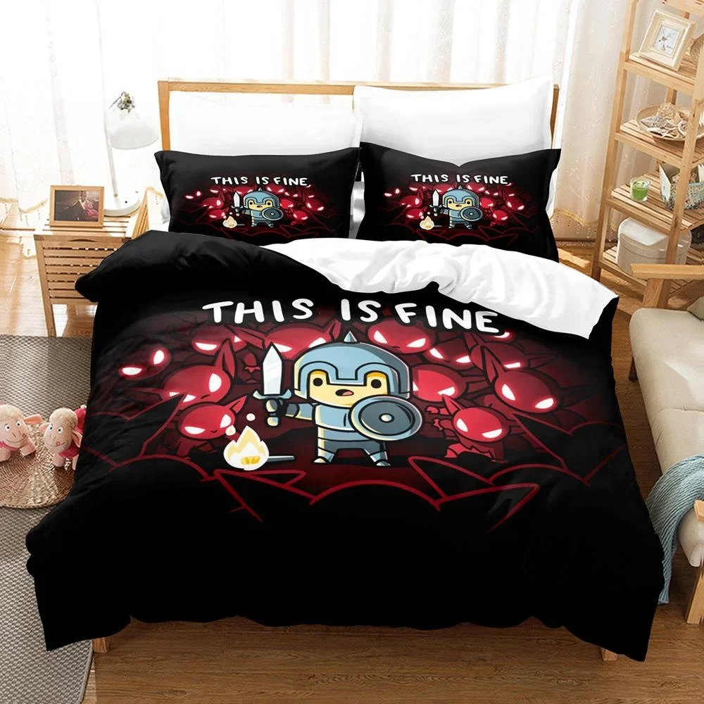 This Is Fine Dog Bedding Set Single Twin Full Queen King Size Bed Set Adult Kid Bedroom Duvet Cover Sets 3D Anime Bed Sheet Sets
