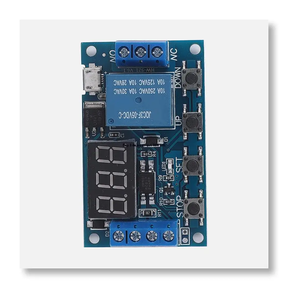 ✤HW-521 Digital Time Delay 1 Way Relay Trigger Cycle Timer Delay Switch Circuit Board Timing Control Module