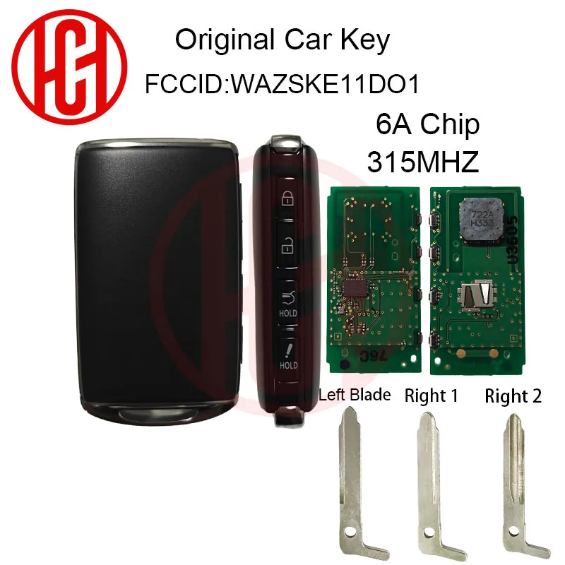 Original Car Key 6A Chip 315MHZ WAZSKE11D01 For Mazda 3 6 MX-5 MIATA CX-9 CX-3 CX-5 CX-30 Axela CX-4 CX-8 CX9 4 Buttons 2019-
