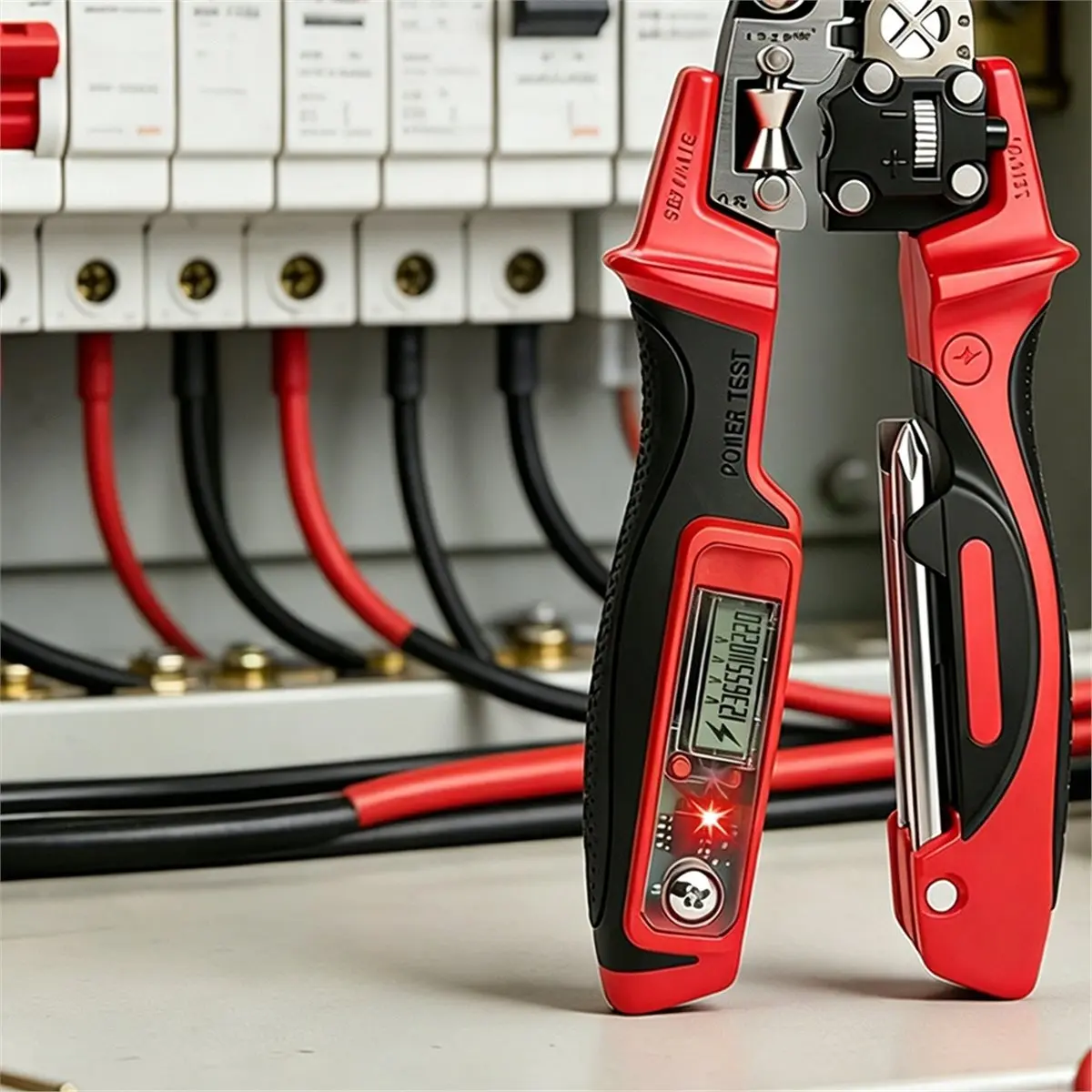 Home Tool Multifunctional Electrician Pliers Digital Voltage Tester Wire Stripper Cable Cutter Heavy Duty Long Nose Hand Tool