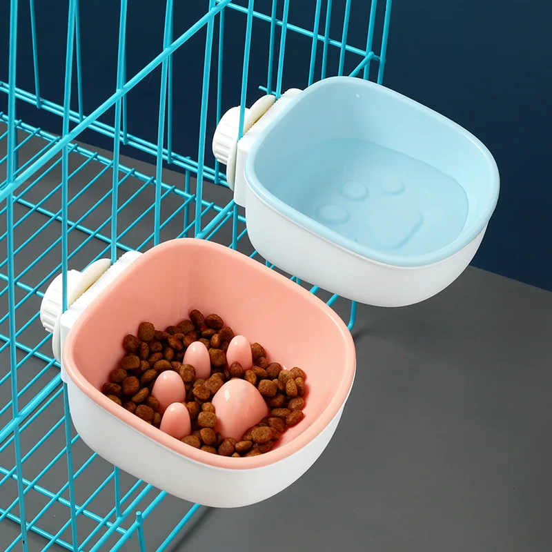 Multi-use Pet Cage Bowl Hanging Design Pet Feeding Tool Portable Cat Dog Food Dispenser Bowls Slow Food Bowls