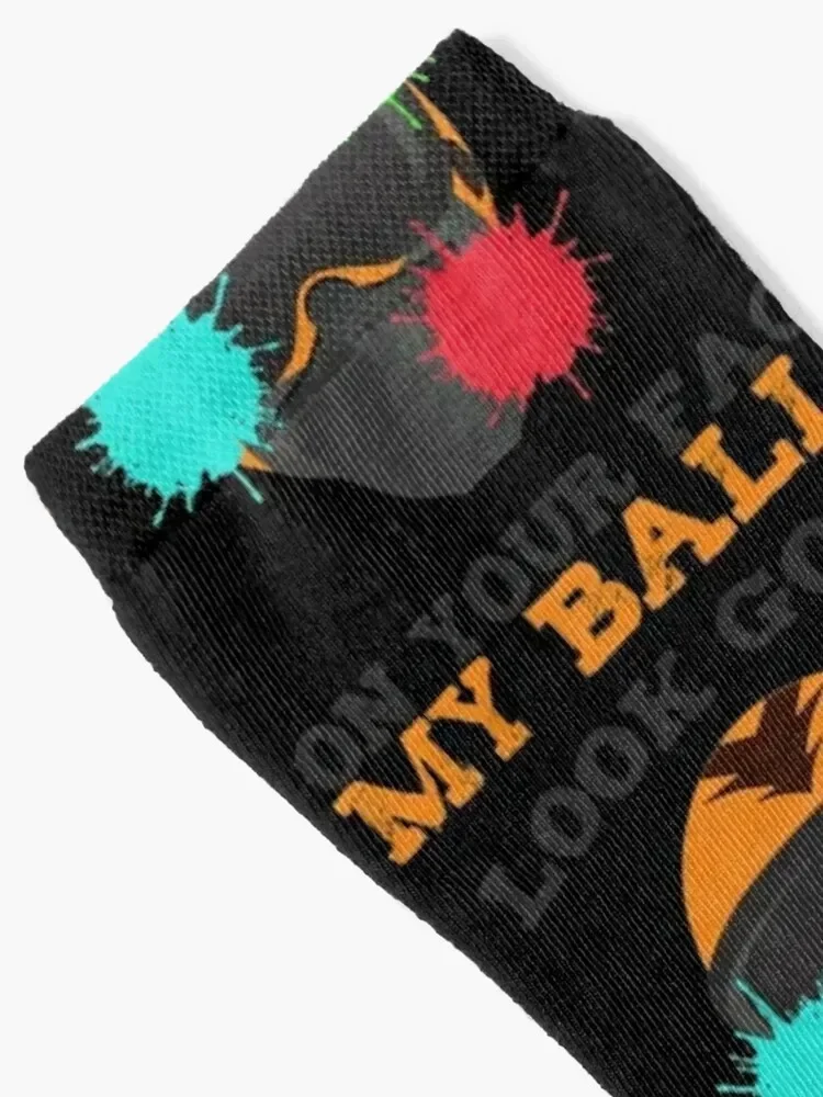 Paintball Player My Balls Looks Good On Your Face Gift Socks golf custom sports funny sock Socks Female Men's