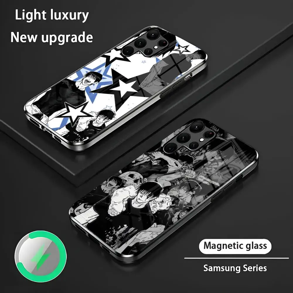 Anime guapo TOJI funda de teléfono S24 Ultra Fundas Celulares para Samsung S24 S23 S22 S21 S20 Plus Ultra Note20 teléfono magnético de vidrio