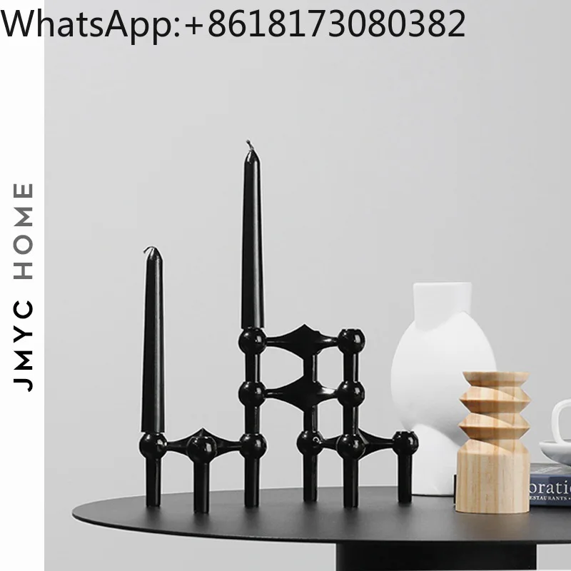 European Light Luxury Metal Triangle Candlestick Creative Soft Decoration Desktop Candle Insert Model Room Decoration