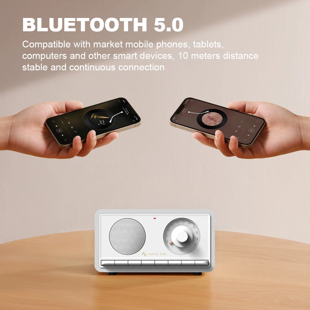 Najlepiej sprzedający się bezprzewodowy głośnik Bluetooth 10W z drewnianą obudową, z funkcją ładowania bezprzewodowego i radiem FM, do użytku wewnątrz i na zewnątrz.