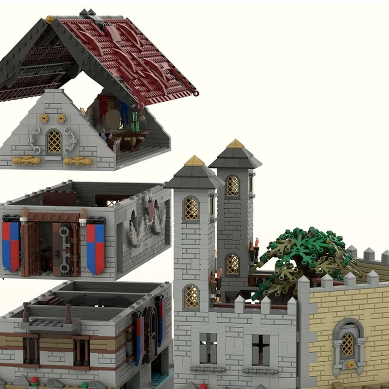 3529 pçs moc prisão medieval castanho modelo blocos de construção brinquedo arquitetura presentes natal diy idéia educação tijolo aniversário