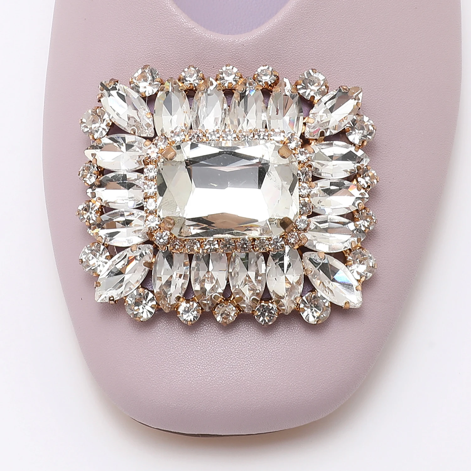 Mules à bout carré à la mode, talon bas confortable