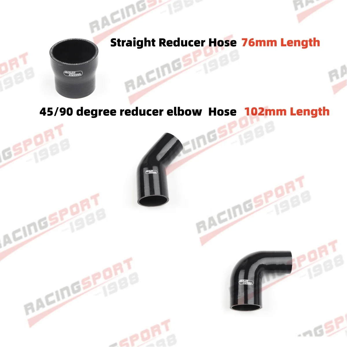 4PLY 45 degree/ 90 degree 102mm Length reducer elbow Silicone Hose ID 3