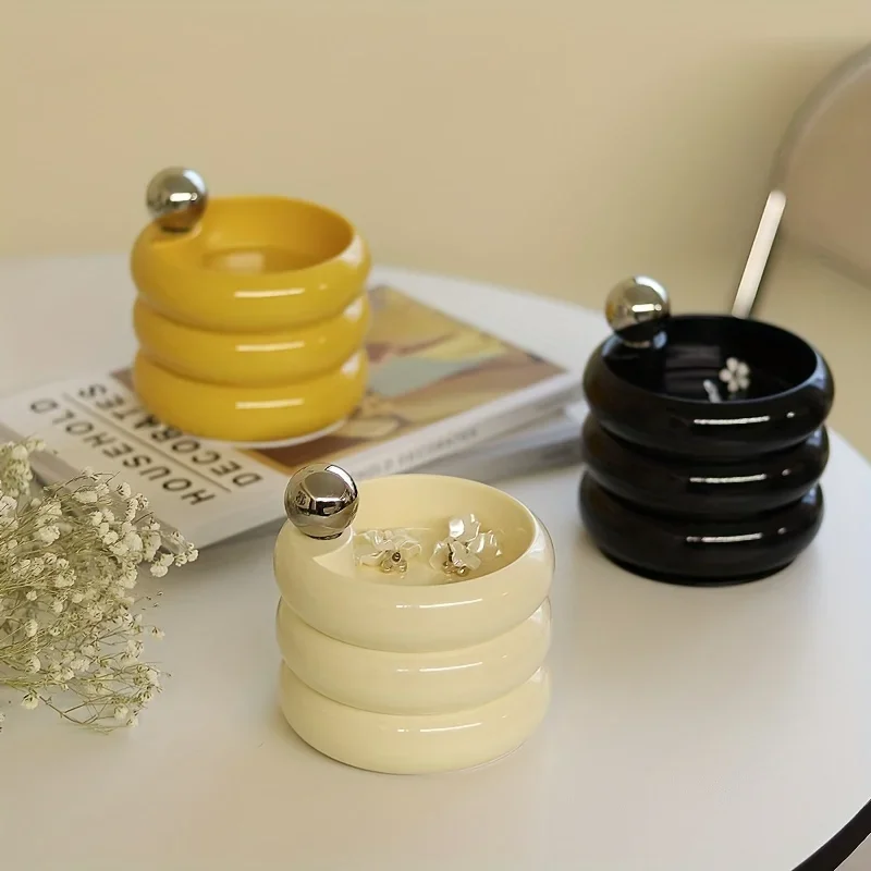 

Metal Handle Jewelry Storage Box Multi-Layer Rotating Bedroom Cloakroom Jewelry Cosmetics Box Storage Bins for Home Organization