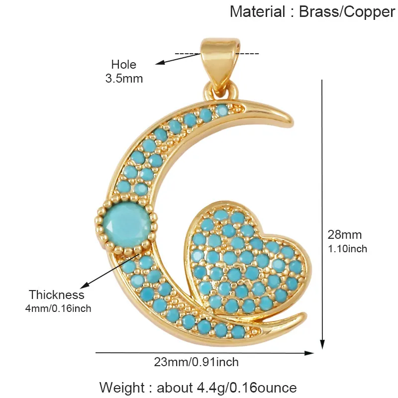 Sparkle Celestial Sun Moon Star Lightning Shell Pendants,Zircon Charms for DIY Jewelry Making Necklace Bracelet Accessories J02 view 5