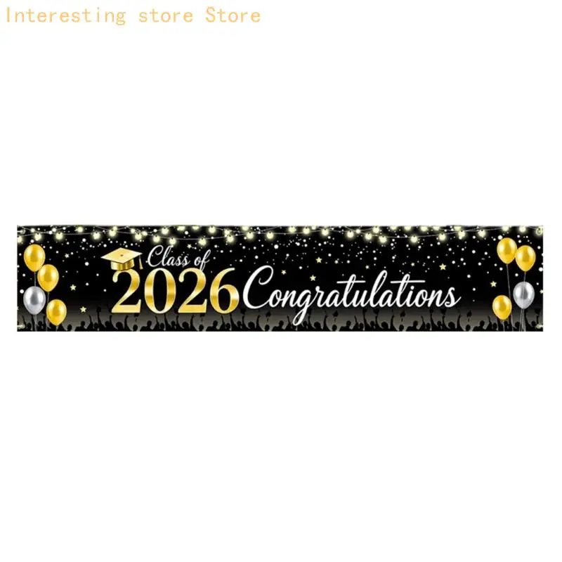 Large Graduation Party Banners Premium Polyester Fabric Graduation Backdrop 55KC