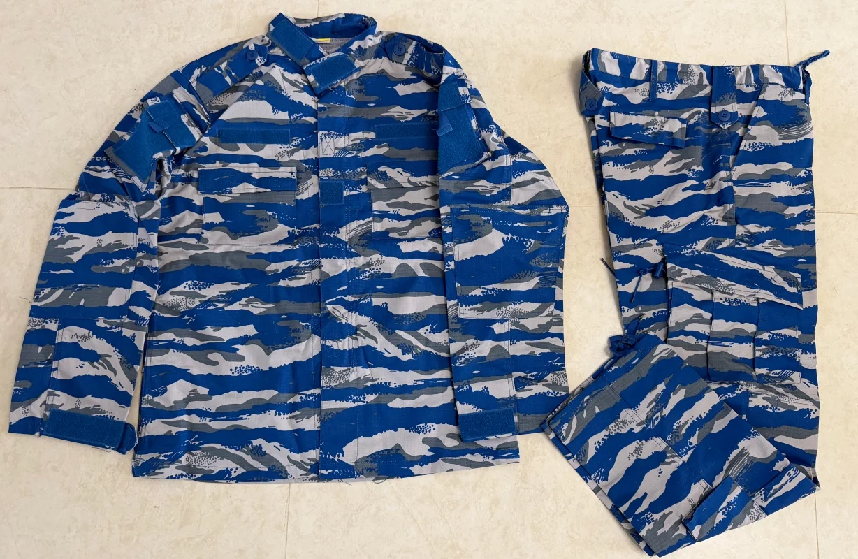 Blue Camouflage ACU Jacket Pants Set 3
