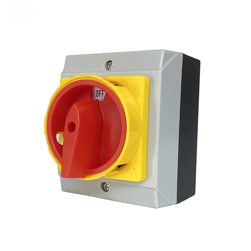 A84E-Isolator Switch Locking Fixed Padlock Rotary With Waterproof Enclosure 32A 3Phases 2 Positions On-Off