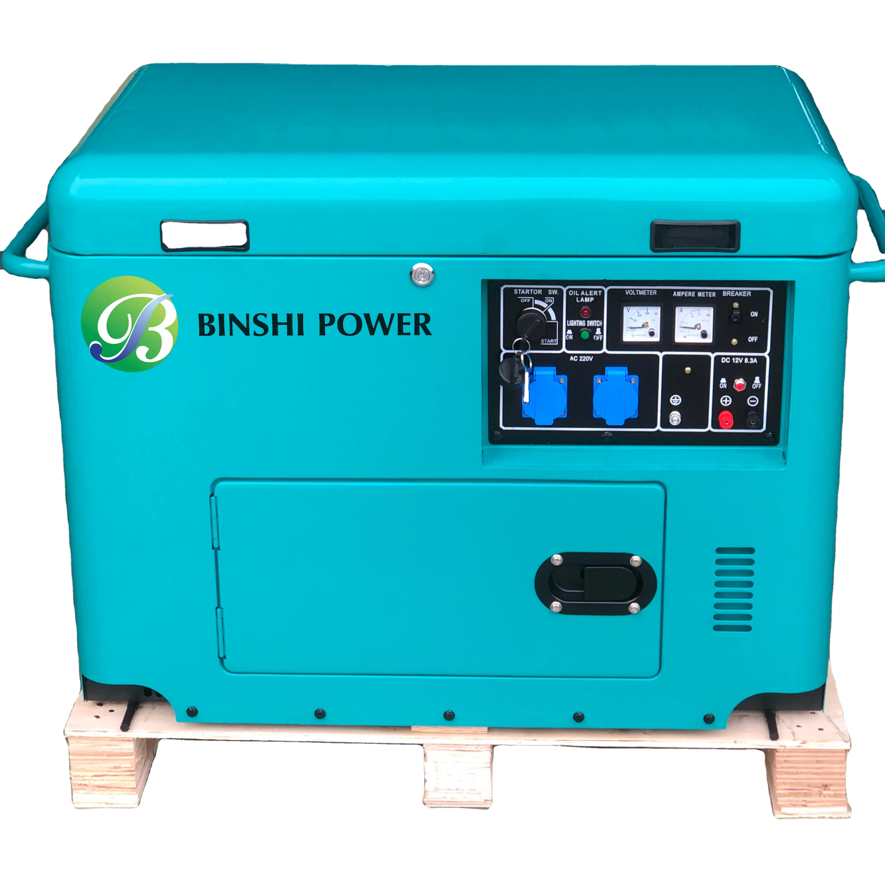 

China portable 9KW Small Silent single phase Air Cooled AC DC dies el Inverter small Generator set for House Electric Power