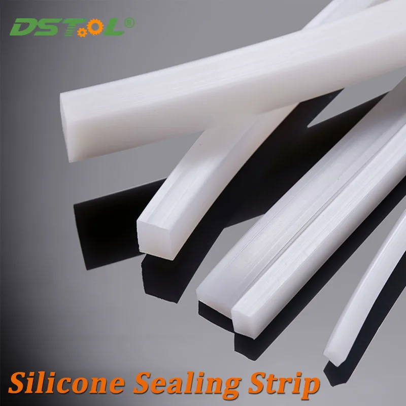 

Silicone Sealing Strip White Square Rubber Width 2-50mm Thk 1-30mm Weatherstrip Anti Oil High Temperature Resistant Seal Gasket