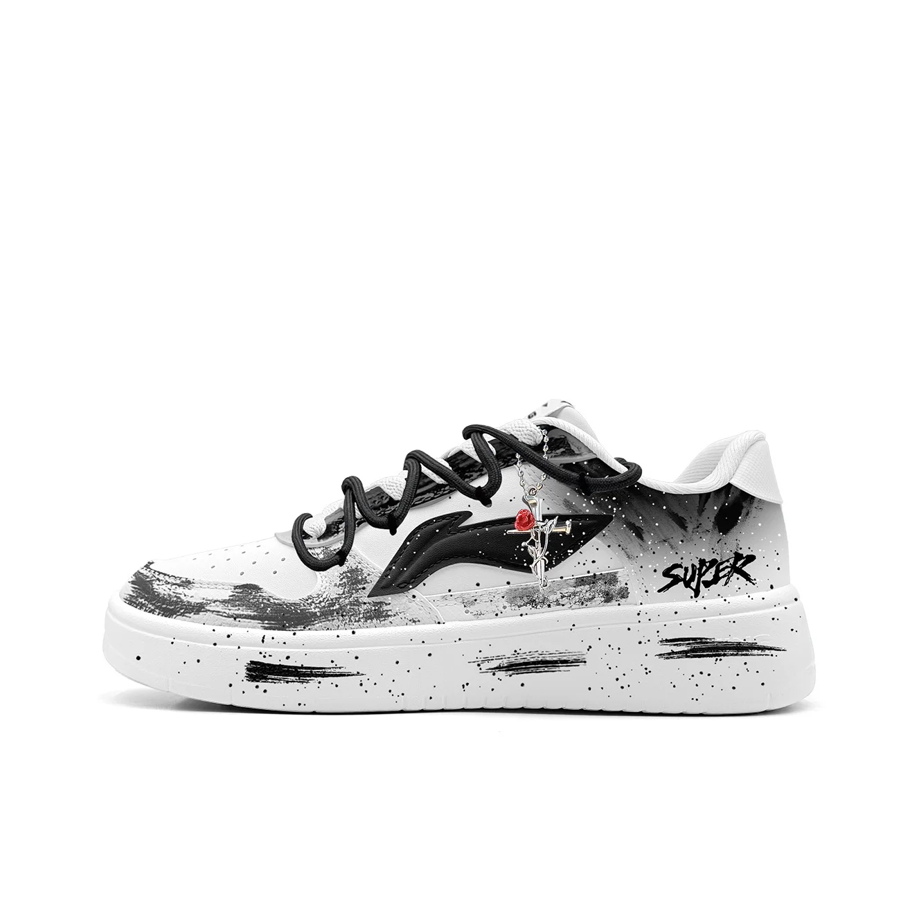 li-ning-low-top-skateboard-shoes-men's-black-white-agcs419-1（team1749-·）