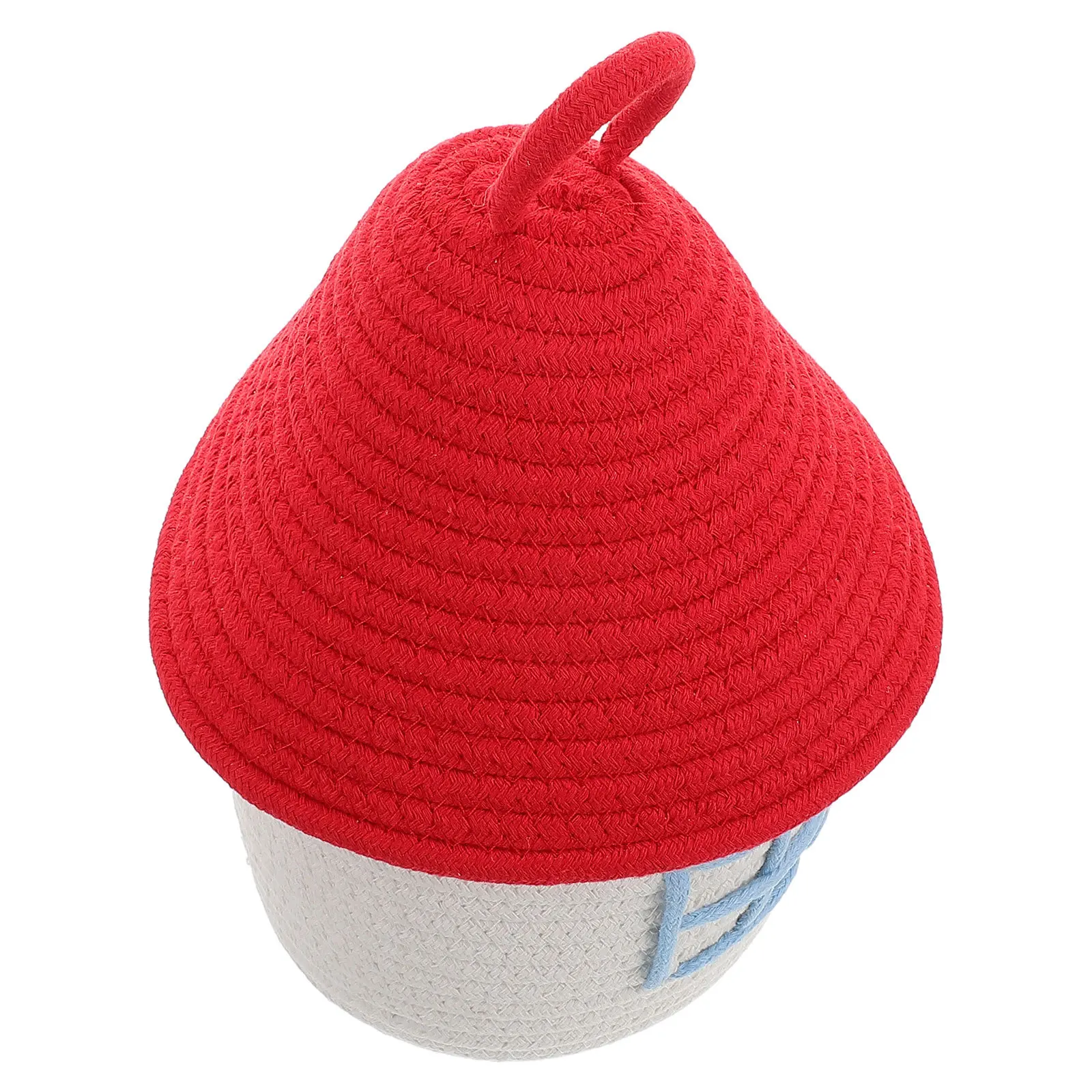 

Cotton Thread Woven Storage Basket Lid Creative House-Shaped Decorative Storage Box Bedroom Living Room Nursery
