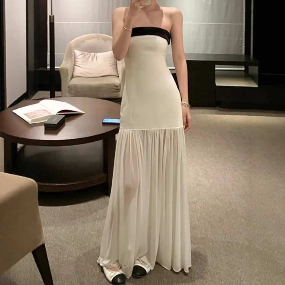 

2025 New Party Dress Women Sleeveless Bow Strapless Dress for Spring and Summer