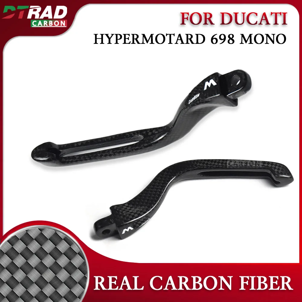 

For New DUCATI Hypermotard 698 Mono RVE 2024 2025 Carbon Fiber Brake Clutch HandleBar Lever Moto Racing Replacement Accessories