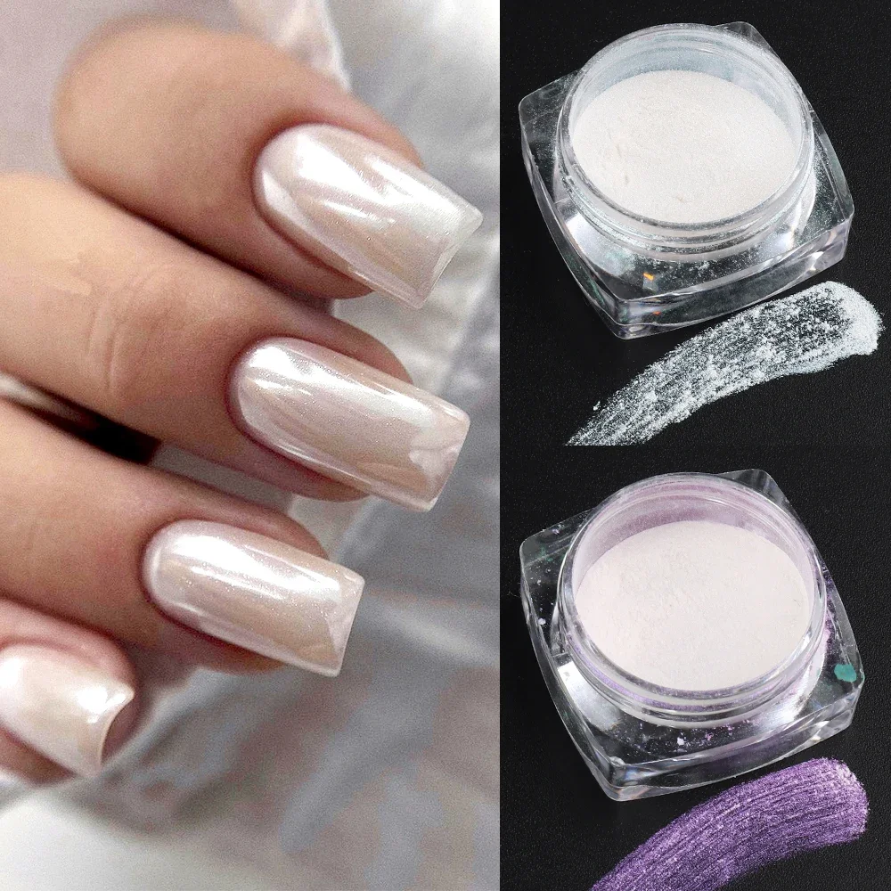 1Box Pearl Nail Powder Shimmer Rubbing Dust Mother Of Pearl Nail Art Aurora Pigment Chrome Glitter Paillette For Manicure NTY459