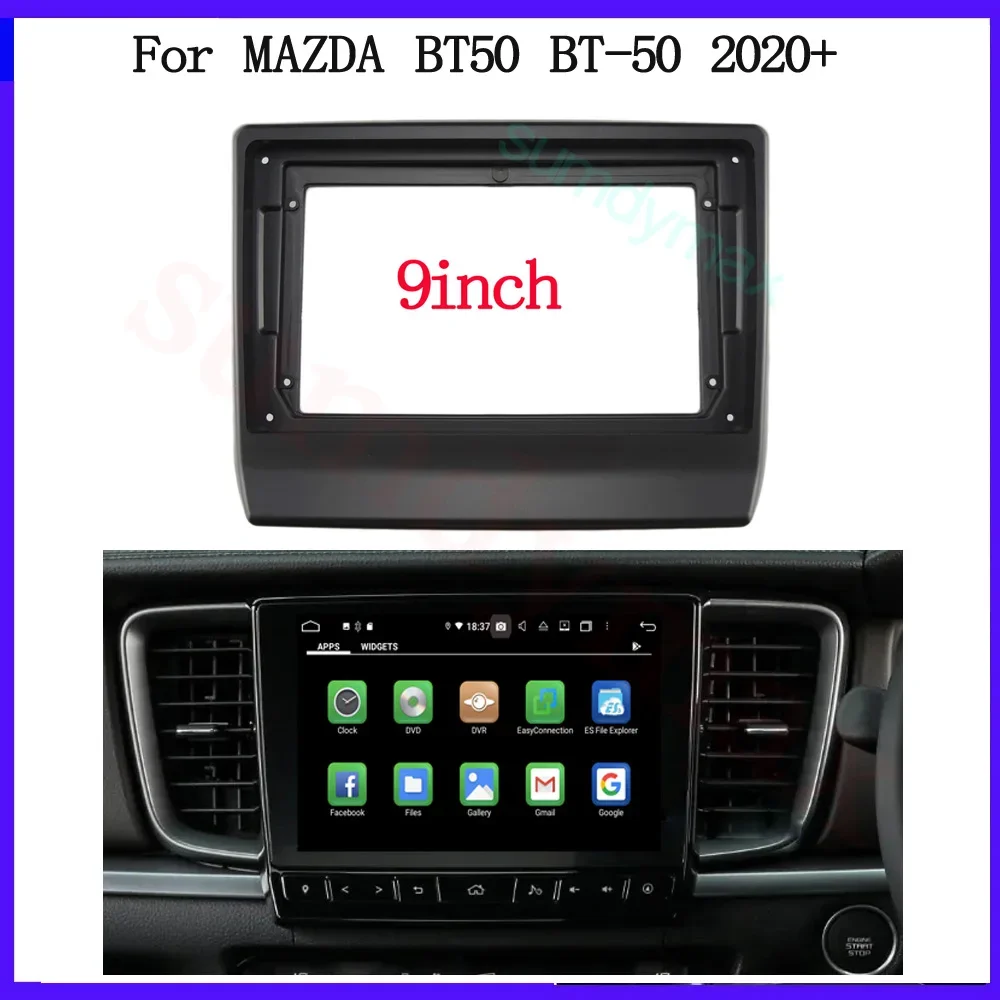 2 Din 9 Inch Car Radio ABS+PC Plastic Fascia Panel for MAZDA BT50 BT-50 2020 2021 2022 Dashboard Frame