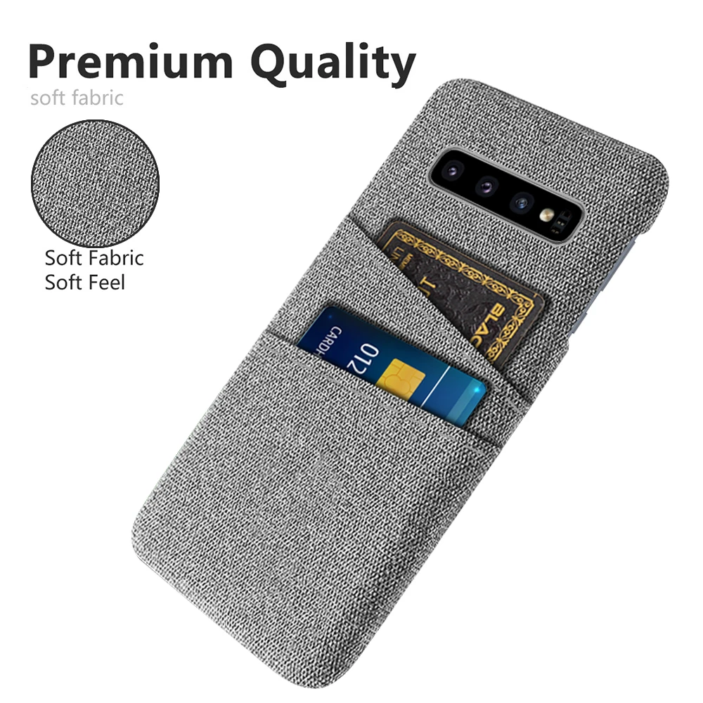 Wallet Case S10 Case Samsung Galaxy S10 Plus/S10e Luxury Fabric Dual Card Cover For Samsung S10 S 10 + S10 E S10plus
