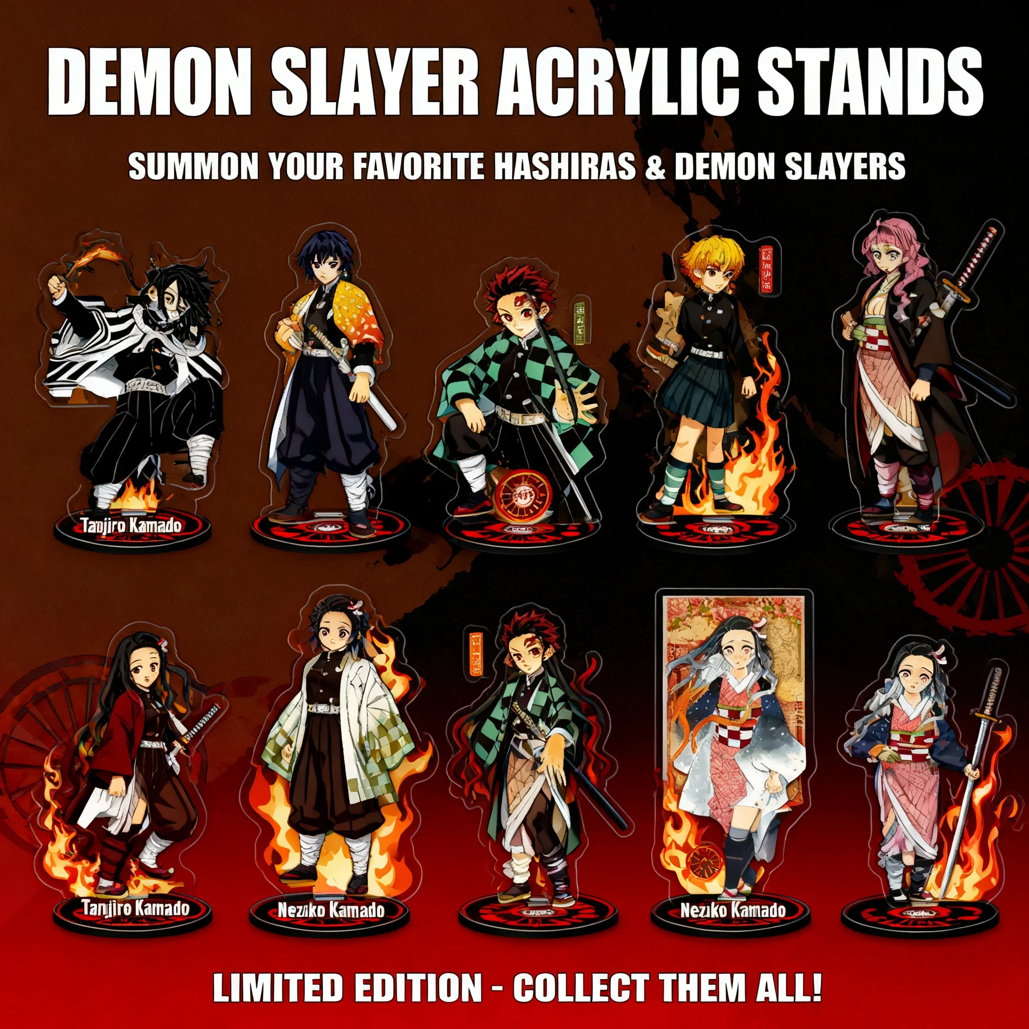 

Акриловая подставка Demon Slayer Kimetsu no Yaiba 12 см, прозрачная, многослойная, с HD-печатью, аниме-мерч, оригинальная продукция напрямую от производителя