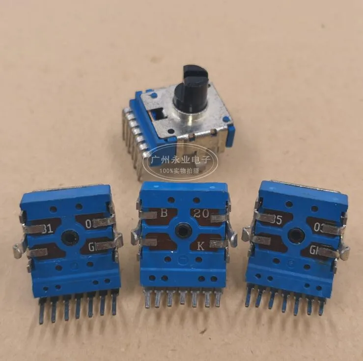 2 Piece RK14 Type Adjustable Rotary Dual 7 Feet B10K B20K B50K Power Amplifier Audio Speaker Volume Potentiometer Handle 8MM