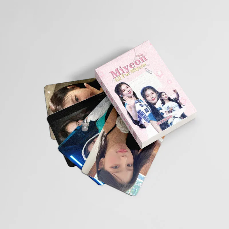 50PCS/Set GDLE Laser Small Card Album LOMO Card Cho Mi Yeon Photo Collector Card (G) I-DLE Postcard MIYEON Girl's Gift