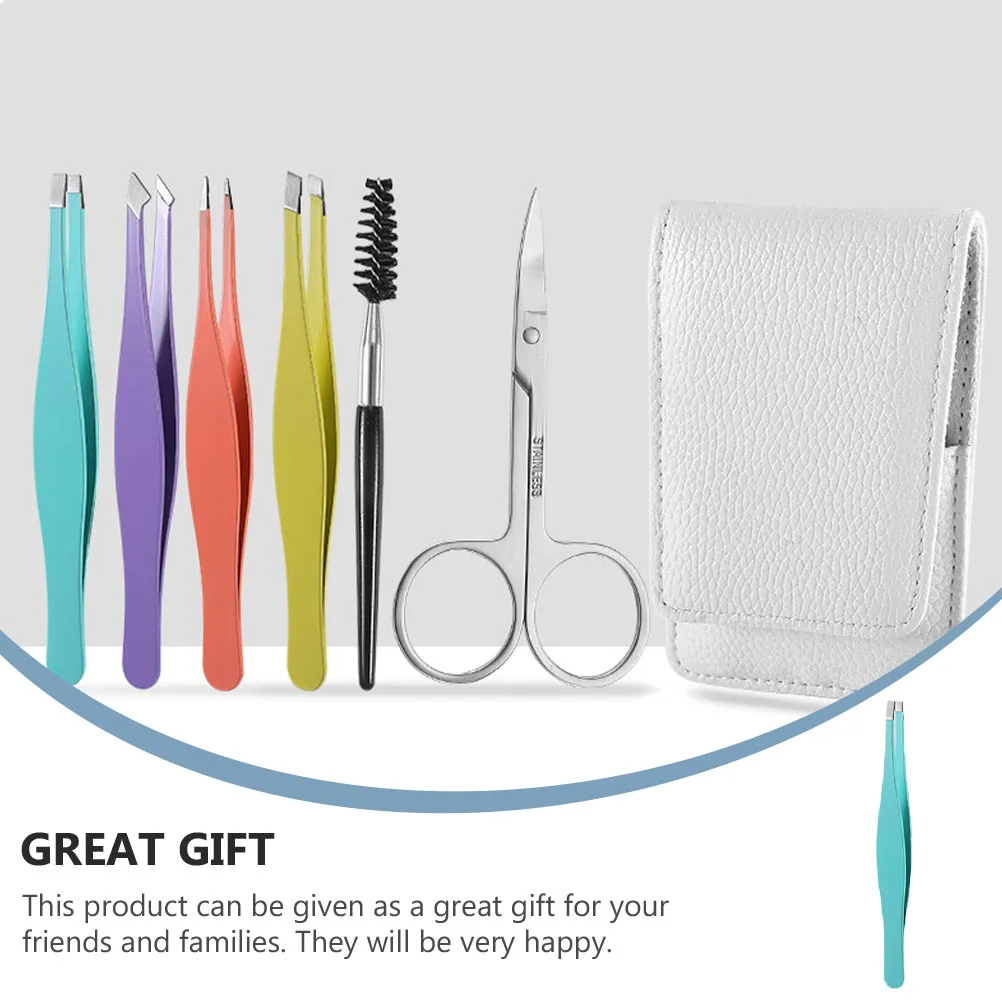 

Colorful Tweezers Set Grooming Tools Trim Scissors for Women Durable Rust-Resistant Compact Travel Kit Eyebrow Trimmer Eyebrow