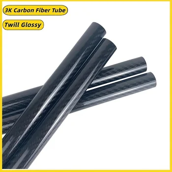 1Pc Glossy Twill Carbon Fiber Tube 3K Full Length 500mm Dia 5mm to 30mm Carbon Pipe RC Model Airplane Car or DIY Usage