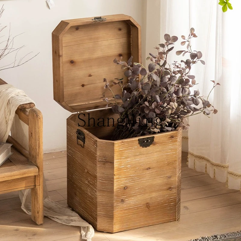 ZYY exquisite advanced retro old multi-functional storage storage box simple living room sofa solid wood bedside table