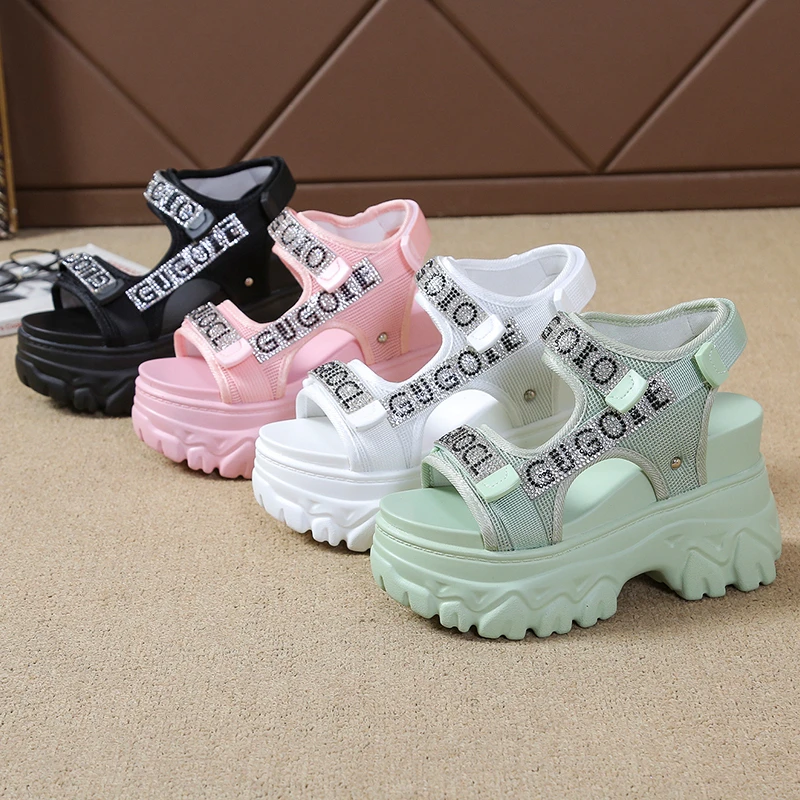 Elegant Female Shoes NEW Summer Luxury Women Sandals Thick Sole Cake Shoes With Elevated Slope Heels Roman Shoes Woman Sneakers image 6