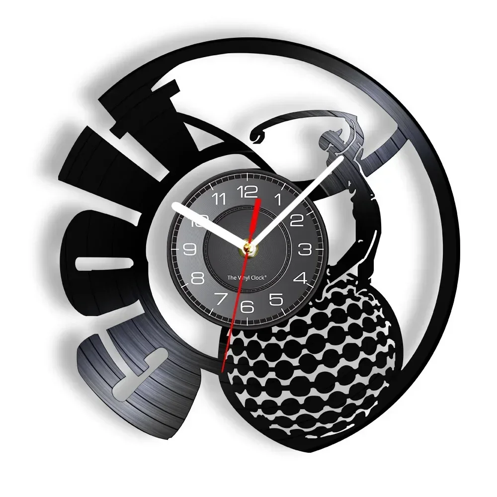Golf Sports Vinyl Record Wall Clock Golf Player Home Wall Decoration Bedroom Study Retro Wall Watch Golf Player Gift Clock