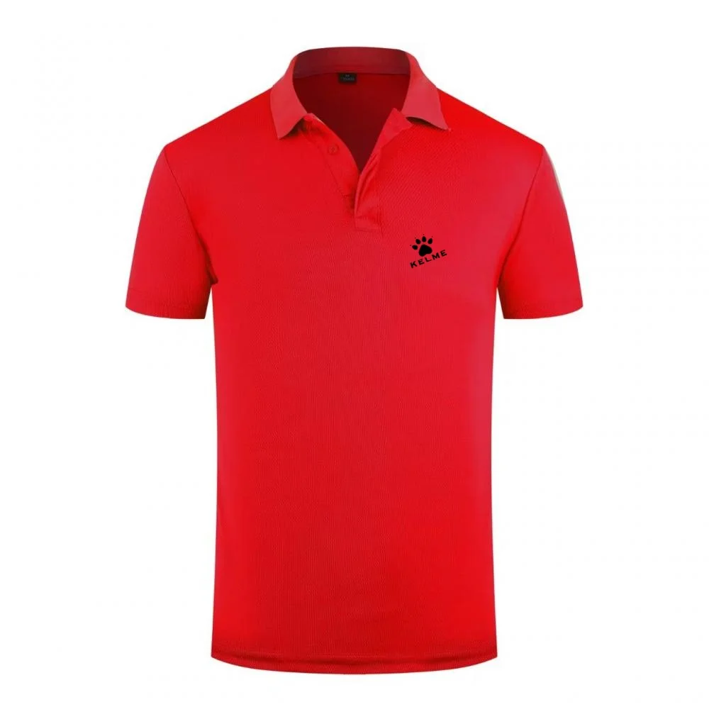 Camisa Polo Masculina KELME 2026 Nova com Logo de Estampa de Pata, Camiseta Esportiva Respirável, Camisa de Manga Curta de Secagem Rápida com Gola