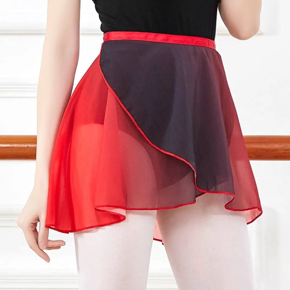 One size Ballet Skirt High Quality Chiffon Gradient Gymnastics Skirt One piece Dancewear Women