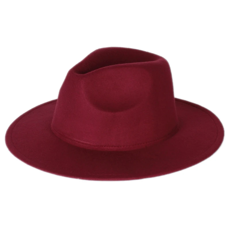 Hot Sale Autumn Winter Vintage Unisex Fashion Flat Wide Brim Jazz Fedora Hats For Women