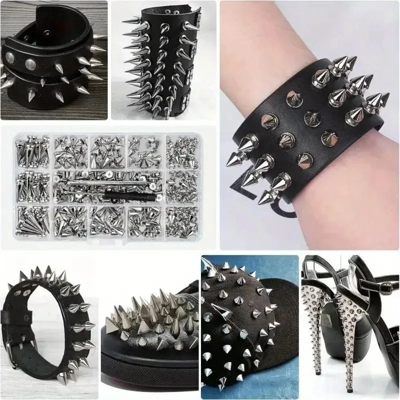 10-50 szt. Metalowe Nity do Naszyjników Bransoletek DIY Skórzane Rękodzieło Punk Odzież Zdejmowane Stożkowe Ćwieki Ubrania Buty Torba Akcesoria