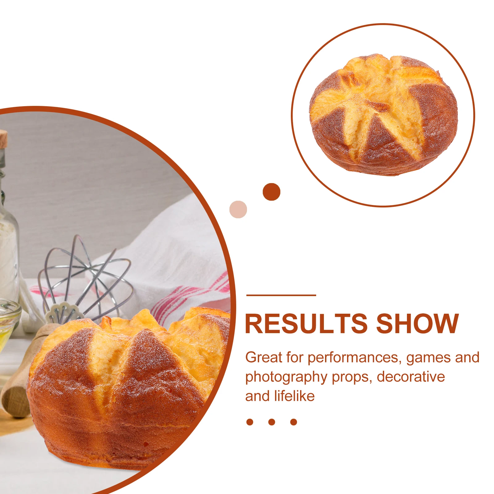 

Wedding Bread Ornaments Realistic Fake Bread Decor PU Material Photography Props Suitable Home Supermarket Bakery Training