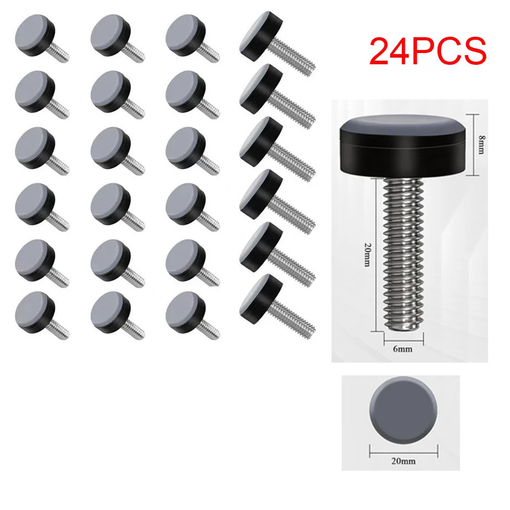 24Pcs Furniture Gliders PTFE Easy Moving Sliders with Screw Floor Protector for Tiled Hardwood Floors(25Mm Round)