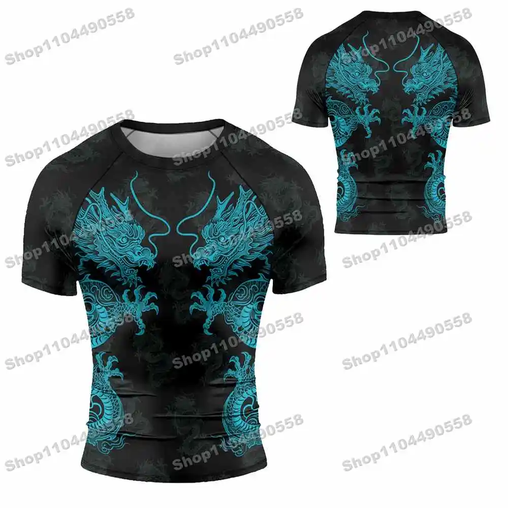 

N195th Kinds Of Newly Rash Guards Surfing Beach T-Shirts Swimwear Diving Gym Short sleeves MMA BJJ Men Jiu Jitsu Fitness Sets