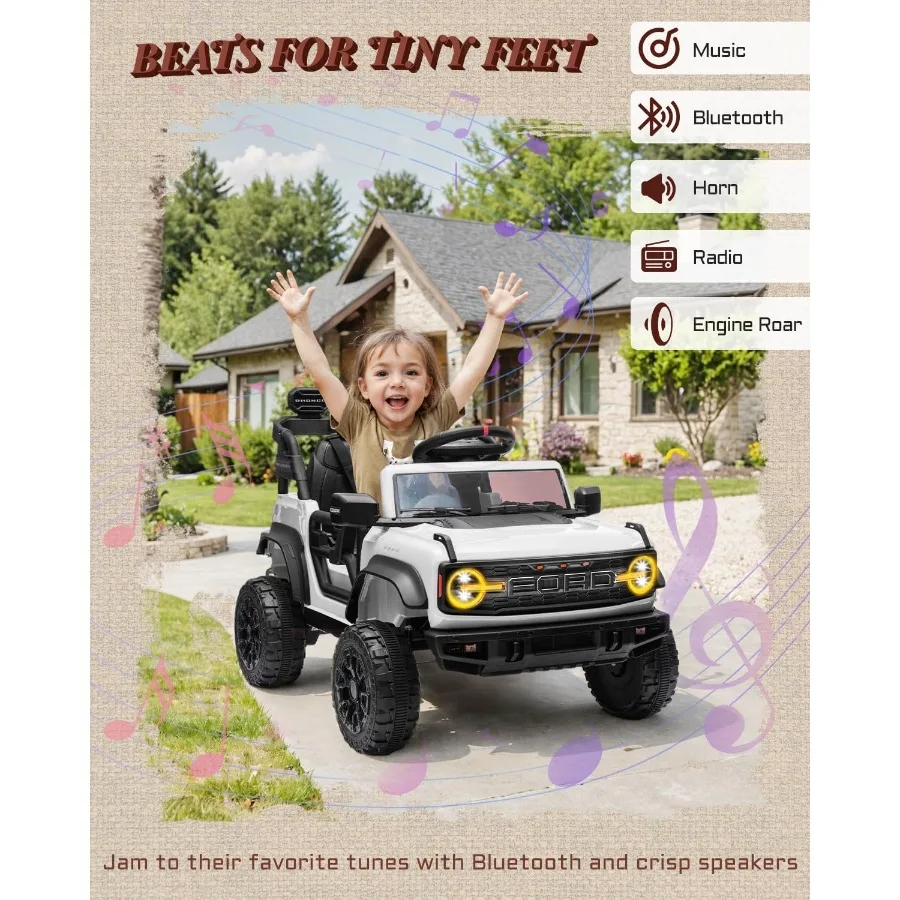 12V幼児用乗用玩具、安全な子供用リモコン付き乗用トラック、4輪サスペンション付き子供用電動自動車、ラジオ、M