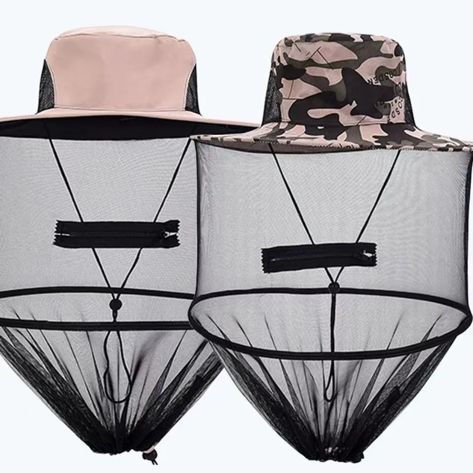 

Manufacturer wholesale sunscreen fishing cap night fishing mosquito-proof insect-proof hat bee-proof hat outdoor fishing special