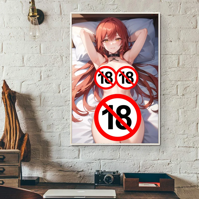 Anime Game Figures Himeko Sex Nude Girl HD Print Manga Poster Canvas AI Art Bedroom Decor Wall Hanging Picture