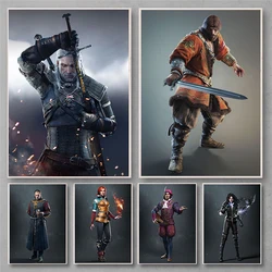 Game Art Posters Forest Canvas Painting Witcher Dungeon Horizon Zero Dawn Prints Game Knight for gaming room Wall Decor Pictures