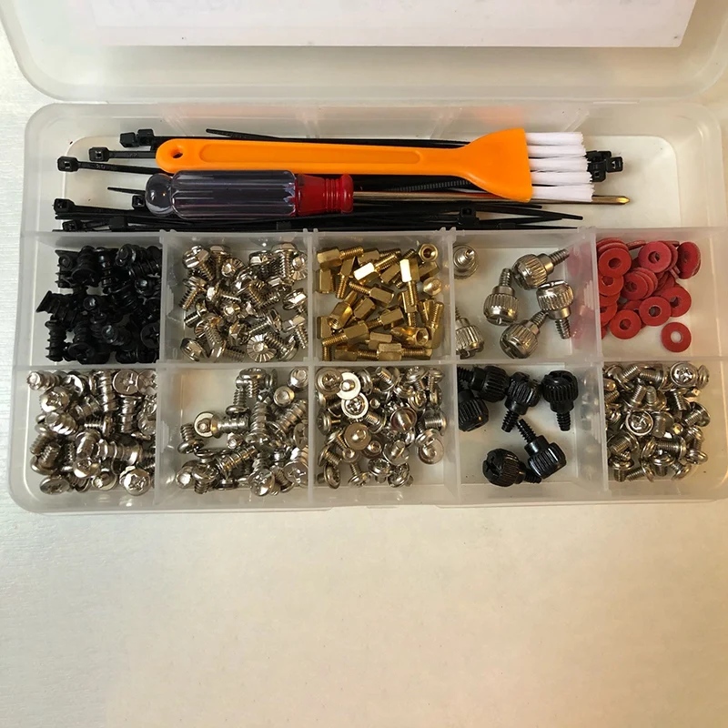 A98E-330Pcs DIY Motherboard PC Personal Computer Assemble Case Fan Hand Screw Bolt Standoff Washer Set Assortment Kit