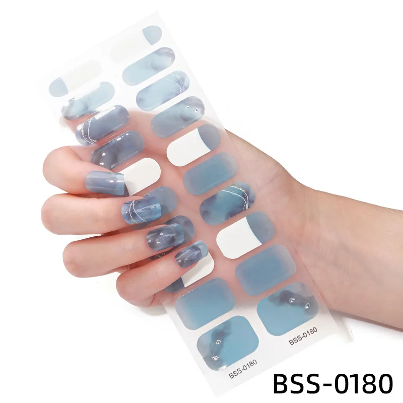 Halb gehärtete Gel Nagel Wraps Patch Maniküre Nail Art Dekor langlebige Gel Nagel Aufkleber Nagel Öl Film hart mit UV-Licht bekommen